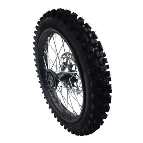19 "Front Wheel Rim Tire Assembly for Dirt Bike 100-19 15mm axle Front Wheel Rim Tire Fits 50cc-125cc dirt bike TTR SSR CRF Apollo Includes brake disc.
