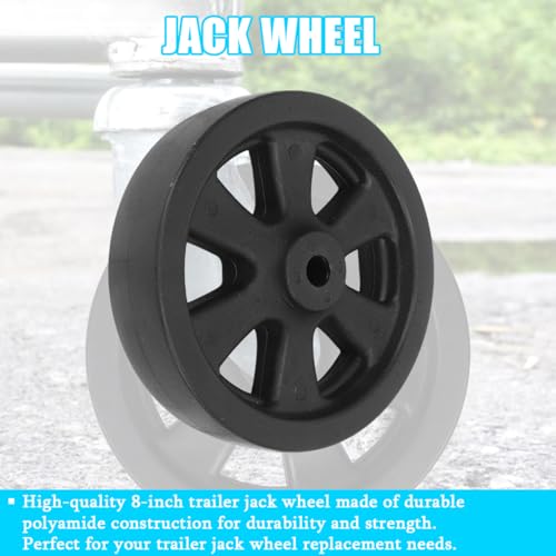 Trailer Jack Caster Wheel, 6 Inch Trailer Tongue Jack Wheel with 1200LB Load Capacity, Utility Replacement Parts Accessories, Suitable for Hitch Camper RV - size: 8 Inch