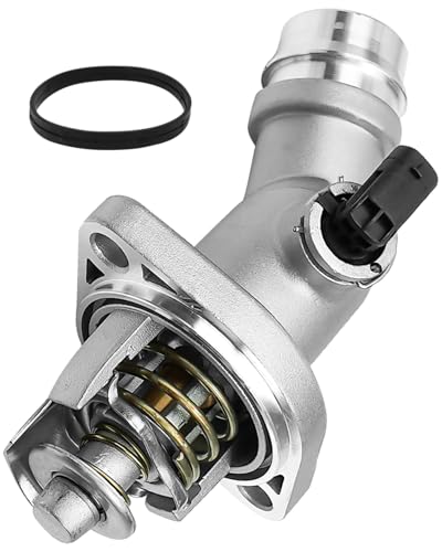 Engine Coolant Thermostat Housing Assembly Fit for Hyundai Elantra 2017-2020 Kona 2018-2021 Veloster 2019-2021 Replace 255002E085, Aluminum Alloy