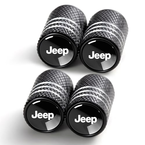 YUIQIEUY Tire Valve Stem Cap Cover for Jeep Belt O-Ring Seal Corrosion Resistant,Tire Valve Stem Air Cap 4 Pack Black - color: Black-2