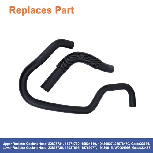 Engine Radiator Coolant Hose Kit(Upper & Lower 2PCS).Replaces Part # 22827731 22827735.Fit for Cadillac Escalade Chevy Silverado Suburban GMC Yukon 2007-2014.