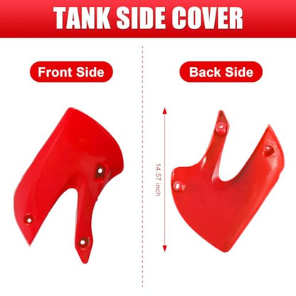 ABS Plastics Kit for Kawasaki KLX110 2002-2013, KX65 2000-2013 - color: Red & White