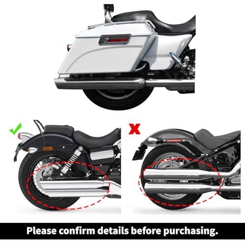 TCMT Hard Saddlebag & Liners Carpet Insert + Conversion Bracket Kit Fits For Harley Heritage Softail Softail Deluxe 1984-2017(except for Deuce Model Softail Slim Models) - color: Black Conversion Brackets, size: Style A White