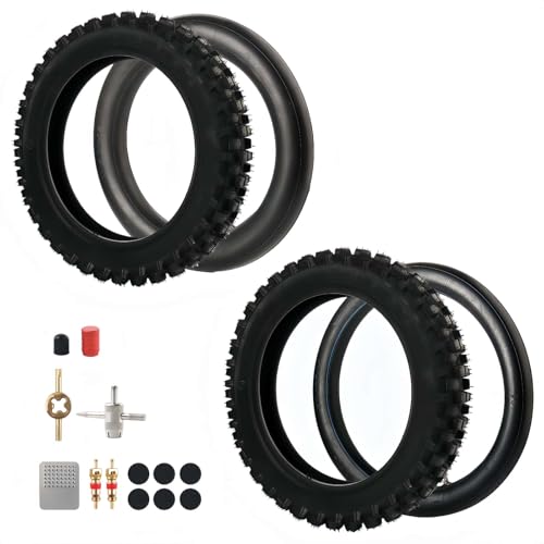 80/100-12 3.00-12 Rear 60/100-14 2.50-14 Front Tire Inner Tube for KLX110 KX60 KX65 PW80 TTR90 TTR110 CRF70 XR70 RM60 JR80 DS80 DRZ110 Apollo RFZ SSR TaoTao 110cc 125cc Pit Dirt Bike - size: 80/100-12" 60/100-14"