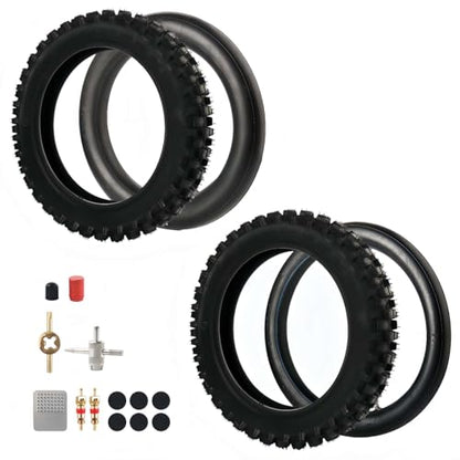 80/100-12 3.00-12 Rear 60/100-14 2.50-14 Front Tire Inner Tube for KLX110 KX60 KX65 PW80 TTR90 TTR110 CRF70 XR70 RM60 JR80 DS80 DRZ110 Apollo RFZ SSR TaoTao 110cc 125cc Pit Dirt Bike - size: 80/100-12" 60/100-14"