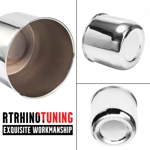 RTRHINOTUNING 4PCS 4.41inch Push Through Center Caps Chrome for Trailers Trucks SUV RV Wheel Rims - color: Chrome, size: 4.41" Center Hole, 3.74" Height