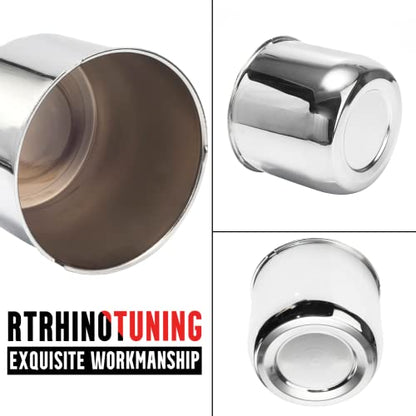 RTRHINOTUNING 4PCS 4.41inch Push Through Center Caps Chrome for Trailers Trucks SUV RV Wheel Rims - color: Chrome, size: 4.41" Center Hole, 3.74" Height