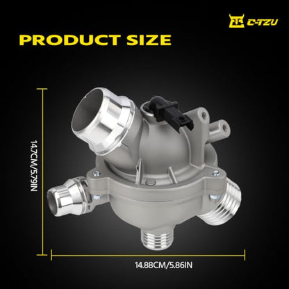 11537549476 Premium Aluminum Engine Coolant Thermostat Housing Assembly Compatible with BMW E90 E92 E60 E83 x3 Z4 – Replacement for 11537536655 11537544788 902-816 - color: 11537544788