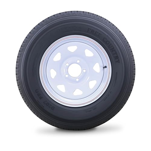 Free Country Trailer Tire Wheel ST205/75R14 8-Ply D 105N 5X4.5 White Spoke - size: ST205/75R14 /8PR /5x4.5