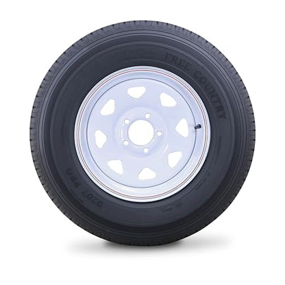 Free Country Trailer Tire Wheel ST205/75R14 8-Ply D 105N 5X4.5 White Spoke - size: ST205/75R14 /8PR /5x4.5