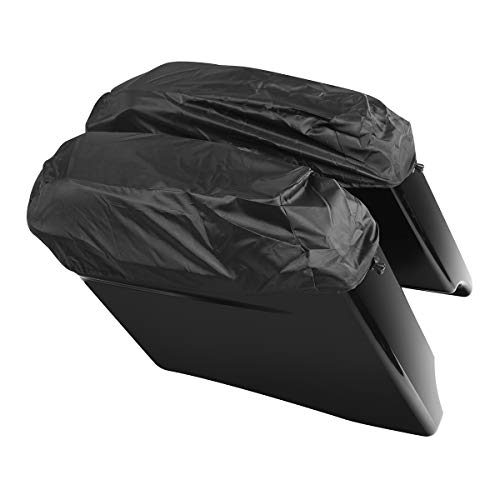 TCT-MOTORPARTS 4" Extended Hard Saddlebag 6x9'' Speaker Lid Fit For Harley Touring CVO Road Glide Electra Glide Street Glide Road King 2014-2024 - color: Vivid Black w/ Chrome Latches + 6x9 Speaker Lids