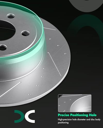 SCITOO Rear Brake Kits Drill & Slotted Brakes Rotor Brakes Pads:D1057;53021 - size: Rear 53021 + D1057 [2+4PCS]