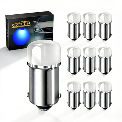 Qasim 1893 LED Bulb BA9S 1895 53 57 12V Blue Car Light 10-Pack - color: Blue