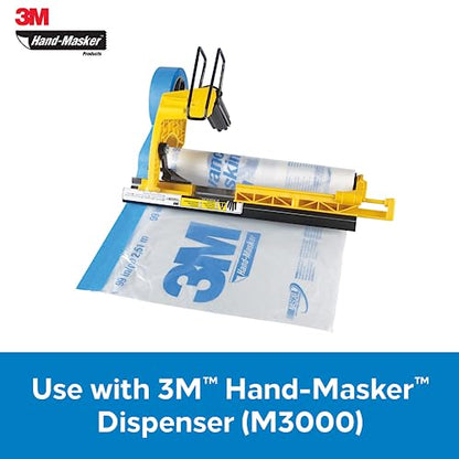 3M Hand Masker Advanced Masking Film, 48 in x 180 ft, Static Cling Keeps Film in Place, Prevents Liquids From Bleeding Through, Flake Resistant, For Indoors & Outdoors Use, 1 Roll (AMF48)