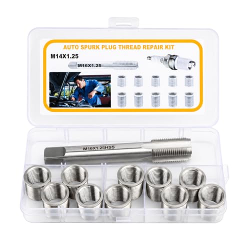 M14x1.25 Spark Plug Thread Repair Kit, 11‑Piece Tap & Inserts Set - color: M14x1.25