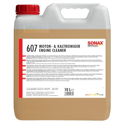 SONAX Engine Cleaner | Powerful Engine Degreaser for Oil & Grease Removal | Safe on Metal, Plastic & Rubber | Phosphate & Solvent-Free | Deep-Cleaning for Hard-to-Reach Areas | 607600 | 10L ml - size: 338.14 Fl Oz (Pack of 1)