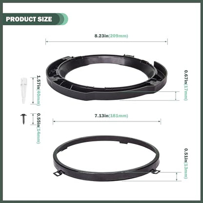 7 Inch Round Headlight Mounting Retaining Bracket Ring with Headlight Metal Ring Fit for 2007-2018 Jeep Wrangler JK JKU Sport Rubicon Sahara Unlimited, 1 Pair, Left & Right, Black - color: JK, Kit