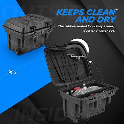 KEMIMOTO 21L/5.5Gal UTV Bed Storage Box w/Top Tool Tray