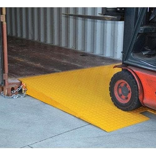 16,000Lbs Container Ramps - 49"x86" Heavy Duty Loading Ramps for Shipping Docks | 5.9" Height Differential, Forklift Compatible, 10-Gauge Steel w/Safety Chains - size: 49'' x 86''丨16000 lbs