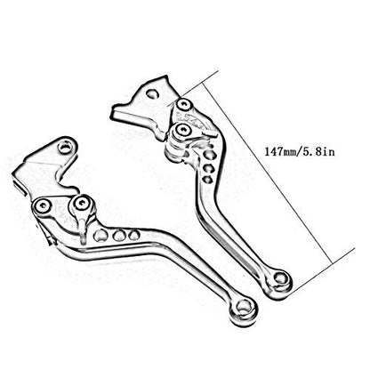 FXCNC CNC Aluminum Short Adjustable Brake Clutch Levers Compatible with YZF R3 R25 2013-2021, MT-03 MT-25 MT03 MT25 2015-2021 - color: Red Lever with Blue Adjuster