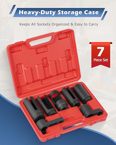 DAYUAN 7Pcs Oxygen Sensor Remover Set Oil Pressure Sending Unit Removal - size: 7Pcs-Red