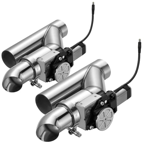 SPELAB Dual Electric Exhaust Cutout 2.5 Inch with Elbow Muffler Exhaust Valve Kit with One Controller Remote Kit