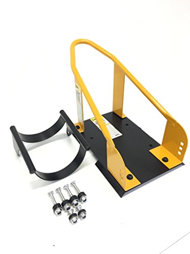MaxxHaul Adjustable Motorcycle Wheel Chock Stand with Auto-Lock Cradle, Fits 15"–21" Tires – Heavy-Duty Steel Bike Stand for Trailer, Garage & Truck Bed, Includes Mounting Hardware – 70075 - color: Yellow