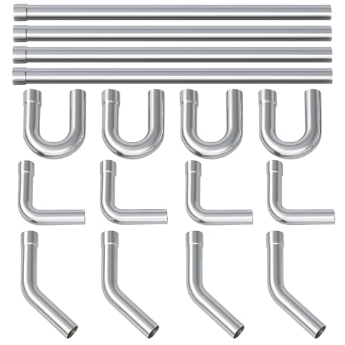 A-KARCK Stainless Steel Mandrel Bends 16 Pcs, 2 Inches 304 Stainless Steel DIY Custom Exhaust Tubing Pipe Straight & U-Bend Kit, Universal Fit - size: 2 inch 16 piece Kit, style: Stainless Steel