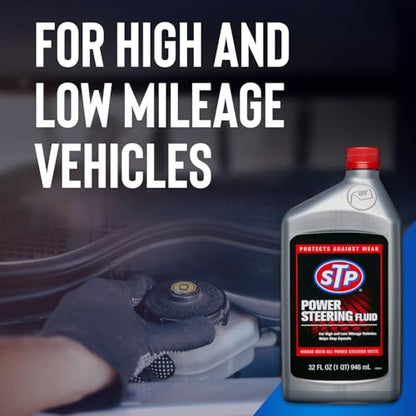 STP Power Steering Fluid, Steering Wheel Cleaner Protects Against Wear and Pump Breakdown in Cars and Trucks, 32 Oz, STP - size: 32 fl oz, style: Pack of 1