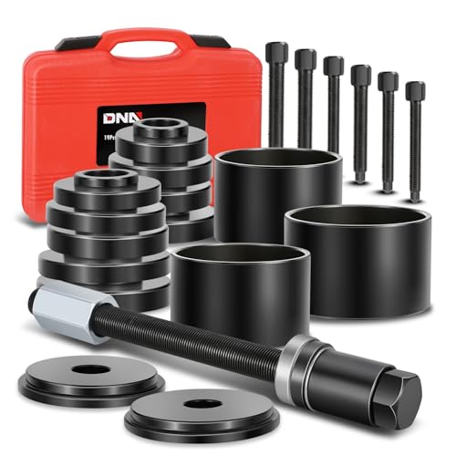 DNA Motoring 19pcs Front Wheel Bearing Press kit Bearing Puller Tools Wheel Drive Bearing Removal Tool Kit with Sliding Screws Universal Bushings Sleeves Storage Case, TOOLS-00782 - style: 19 Wheel Bearing Press kit