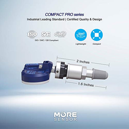 MORESENSOR Compact Series 315MHz TPMS Tire Pressure Sensor | Compatible with 1997-2000 Corvette | Clamp-in | KX-S028