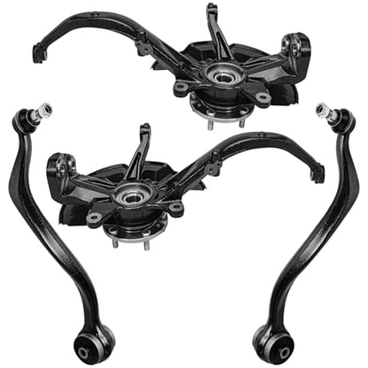 Detroit Axle - Front Steering Knuckles Hubs + Lower Rearward Control Arms - size: 4CU47668/4PC