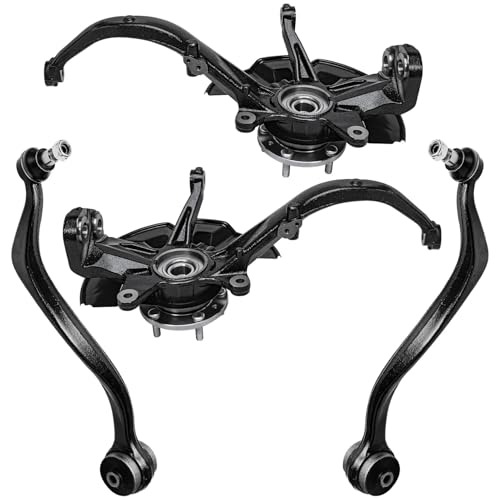 Detroit Axle - Front Steering Knuckles Hubs + Lower Rearward Control Arms - size: 4CU47668/4PC