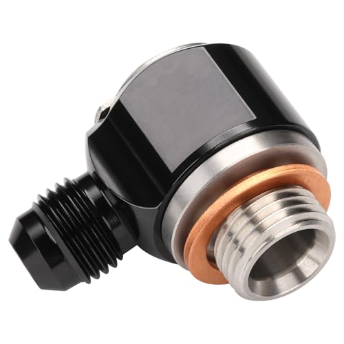 6AN Male Flare Banjo to M16x1.5 Stainless Steel Banjo Bolt Assembly Fitting Adapter Black - size: 6AN to M16x1.5