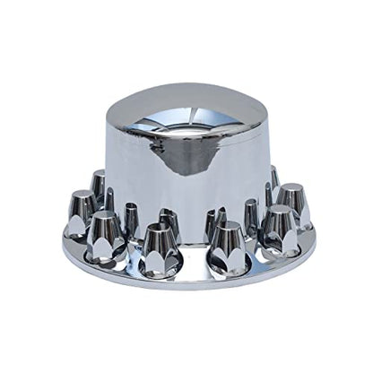 ABS Plastic Chromed Hubcaps Front and Rear Wheel Axle Cover Set with 33mm Thread-On Lug Nut Covers for Semi Trucks (Dome) - color: Dome