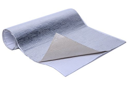 Aluminized Heat Shield Thermal Barrier Adhesive Backed Heat Blanket (12'' X 24'')