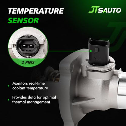 Engine Coolant Thermostat Housing Assembly for 1.8L Cruze Trax Sonic - size: 902821(Upgrade Aluminum)