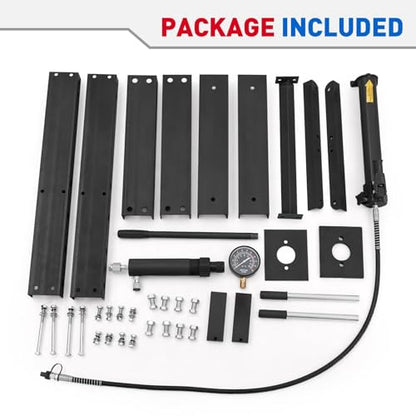 10 Ton Hydraulic Shop Press, Heavy-Duty H-Frame Garage Floor Press with Stamping Plates, Adjustable Height Bearing Press for Metal Straightening, Bending, Parts Pressing & Automotive Repair
