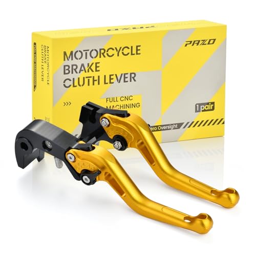 PAZO CNC 3D Texture Motorcycle Brake Clutch Levers - Gold, for Yamaha YZF-R1(2025-2026), YZF-R7 (2021-2025), MT-10 FZ-10 (2022-2026), XSR900 (2022-2024), Adjustable 6063 Aluminum Handle - color: Gold