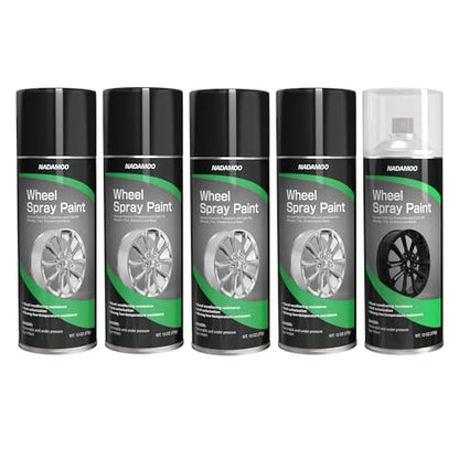 NADAMOO Aluminum Wheel Clear Protective Topcoat + Silver Wheel Spray Paint 2 Cans