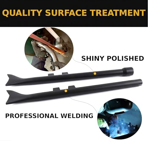 36 Inch Fishtail Slip on Mufflers, Black - color: Black, size: 36"