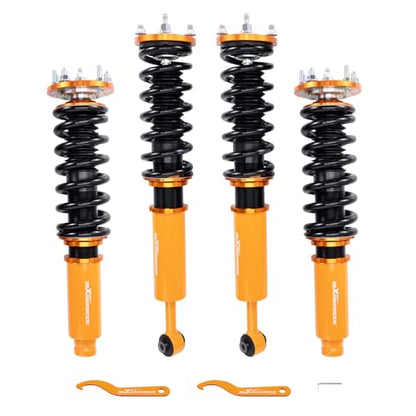 maXpeedingrods Coilovers for Honda Accord CM4/CM5/CM6/CM7/CM8 2003-2007, for Acura TL 2004-2008, 24 Levels Damper Adjustable Coilovers Suspension Kit, Height Adjustable Lowering Kit, Gold