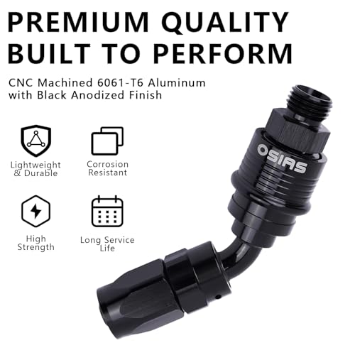 10AN 90 Degree Quick Release Fuel Hose Fitting, Snap Lock Swivel Hose End Adapter for High Flow Racing Fuel Systems