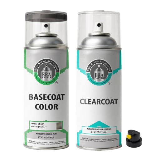 ERA Paints - PJT/BJT - Dark Khaki Metallic for JEEP Exact OEM Color Match Automotive Touch Up Paint for Cars - Spray Paint with Premium Spray Nozzle - Essential Kit - Made in USA - style: Spray - Essential Kit