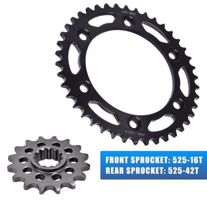 Chain and Sprocket Kit Front 16T Rear 42T for Honda CBR600RR 2003-2023