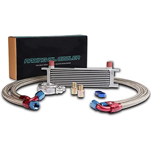 GRAND ORANGE Universal 10 Row AN10 Transmission Engine Oil Cooler+ Filter Adapter Kit - size: 10 Row 10 AN + Filter Adapter Kit