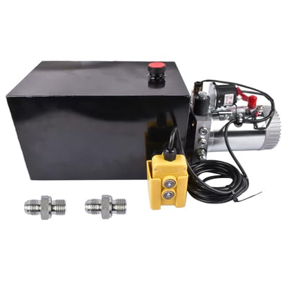 Steel Single Acting Hydraulic Pump 12V DC Hydraulic Power Unit 3.75 Gallon Dump Trailer Pump Dynast