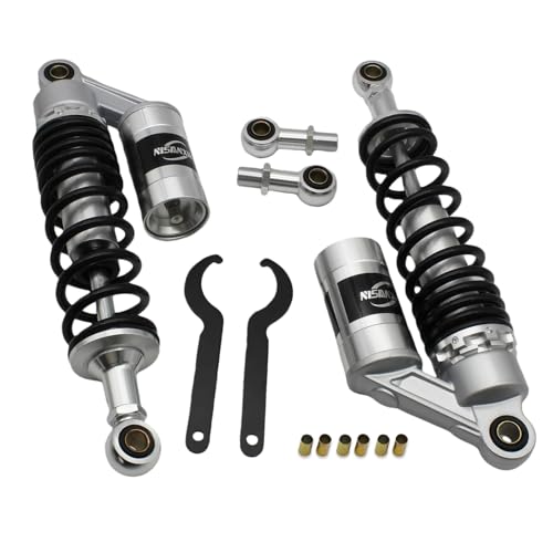 Universal 320mm Shock Absorber, Damping System for Street Bikes, Go Karts, Scooters & ATVs, Motorcycle Rear Suspension Upgrade - color: BLACK-SILVER