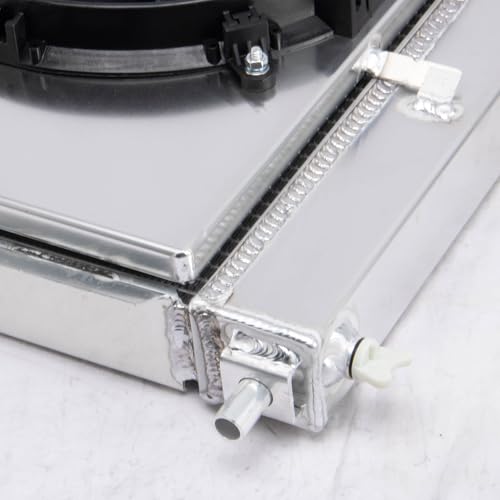 Ford Mustang Radiator Shroud Fan Compatible with 1997-2004 Ford Mustang GT SVT Cobra 4.6L 5.4L V8 1998 1999 2000 2001 2002 2003 Mustang All Aluminum Radiators with Fan Shroud