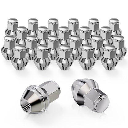 MZS M14x2 Lug Nuts for 01-14 F150 / 03-14 Expedition Navigator Chrome 24PC - size: M14x2.0-2.13" (54mm) Long